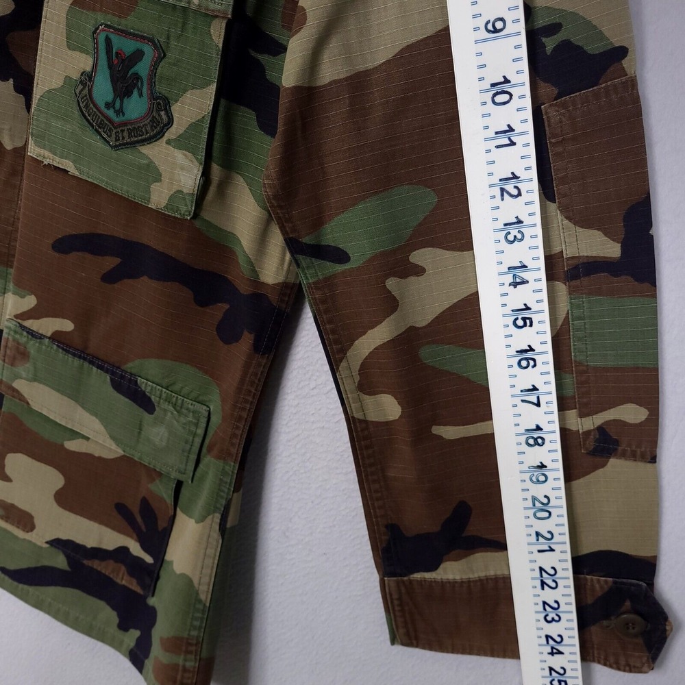Air Force Military Button Up Jacket Wing Combat Coat Sz Small Long Camo Pockets - Picture 6 of 11